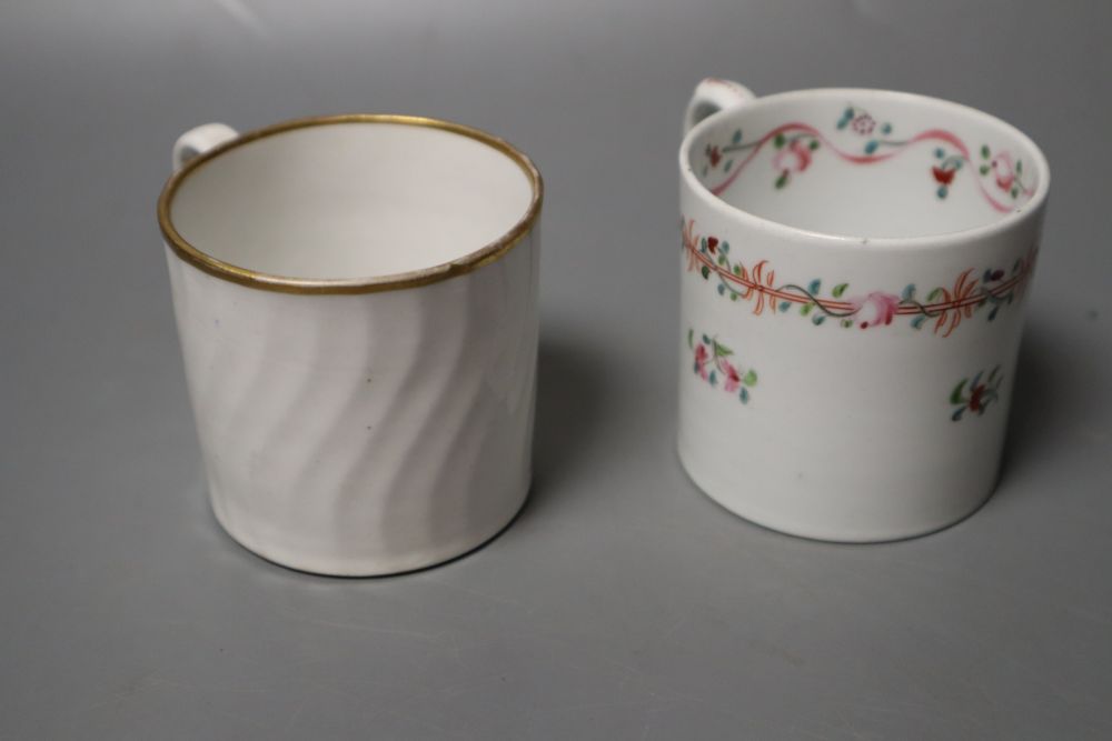 Six coffee cans including Miles Mason, New Hall and Spode, 6cm